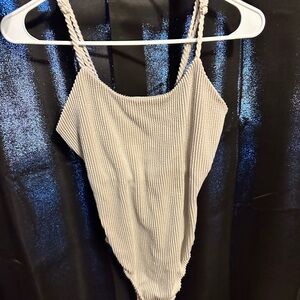 Ribbed Cream Bodysuit